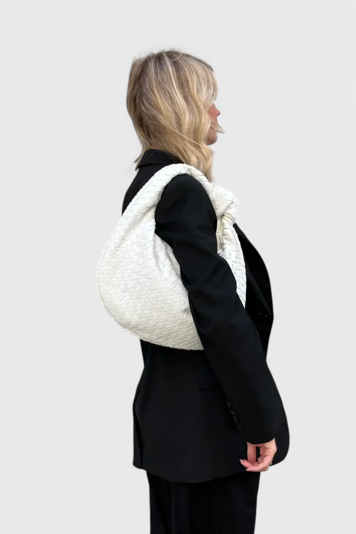 Sage Medium Woven Shoulder Bag