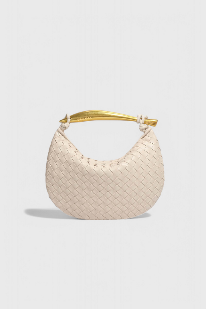 Gerda | Woven Handbag with Golden Handle