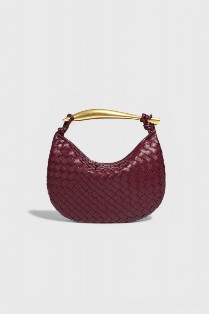 Gerda | Woven Handbag with Golden Handle
