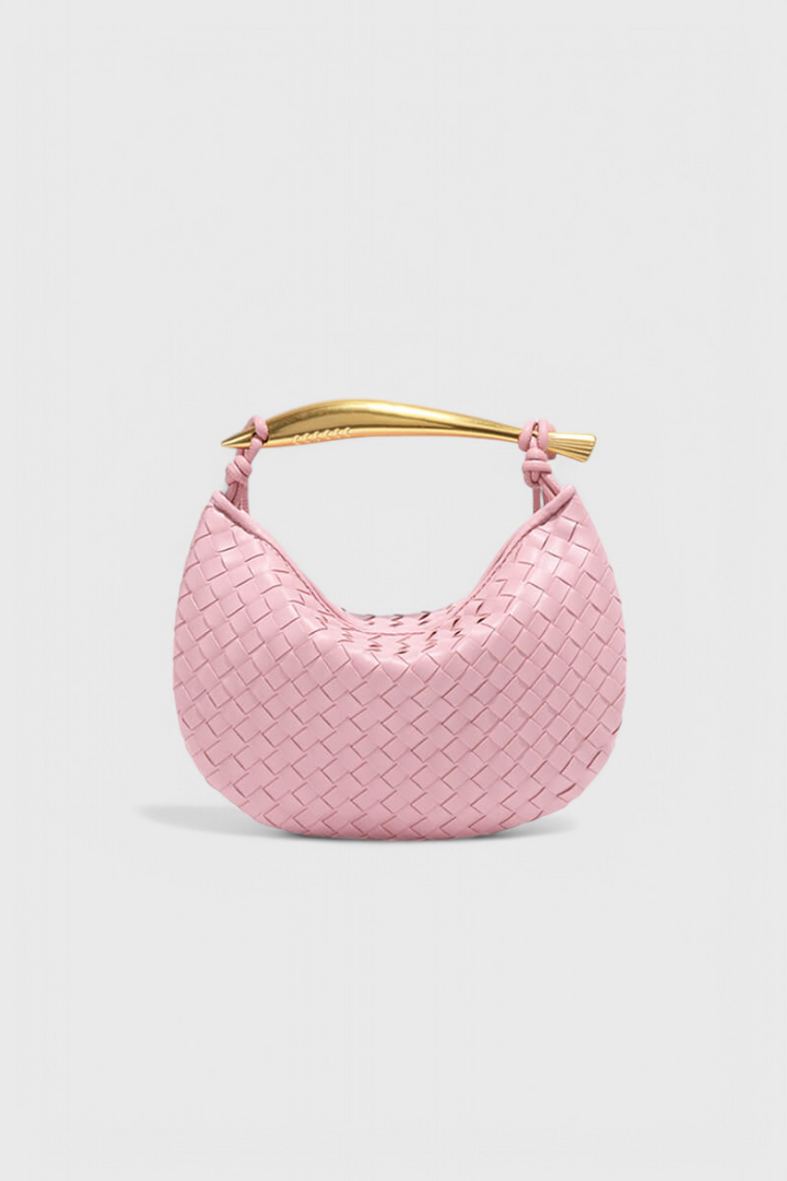 Gerda | Woven Handbag with Golden Handle