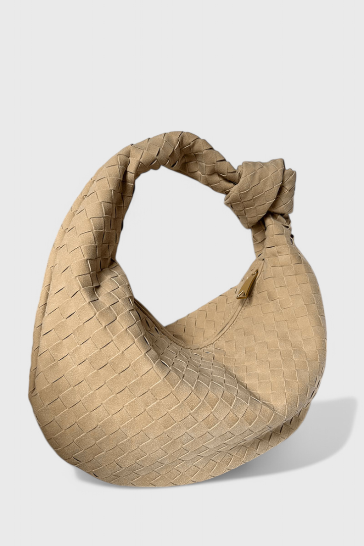 Lila Medium Woven Bag with Knot Detail