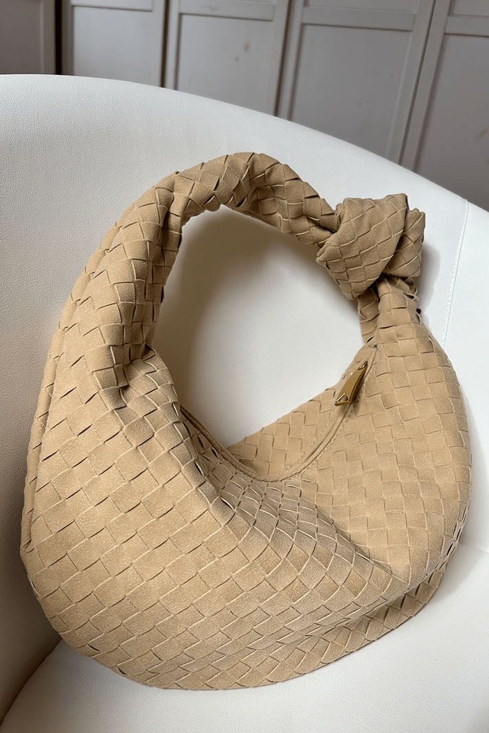 Lila Medium Woven Bag with Knot Detail