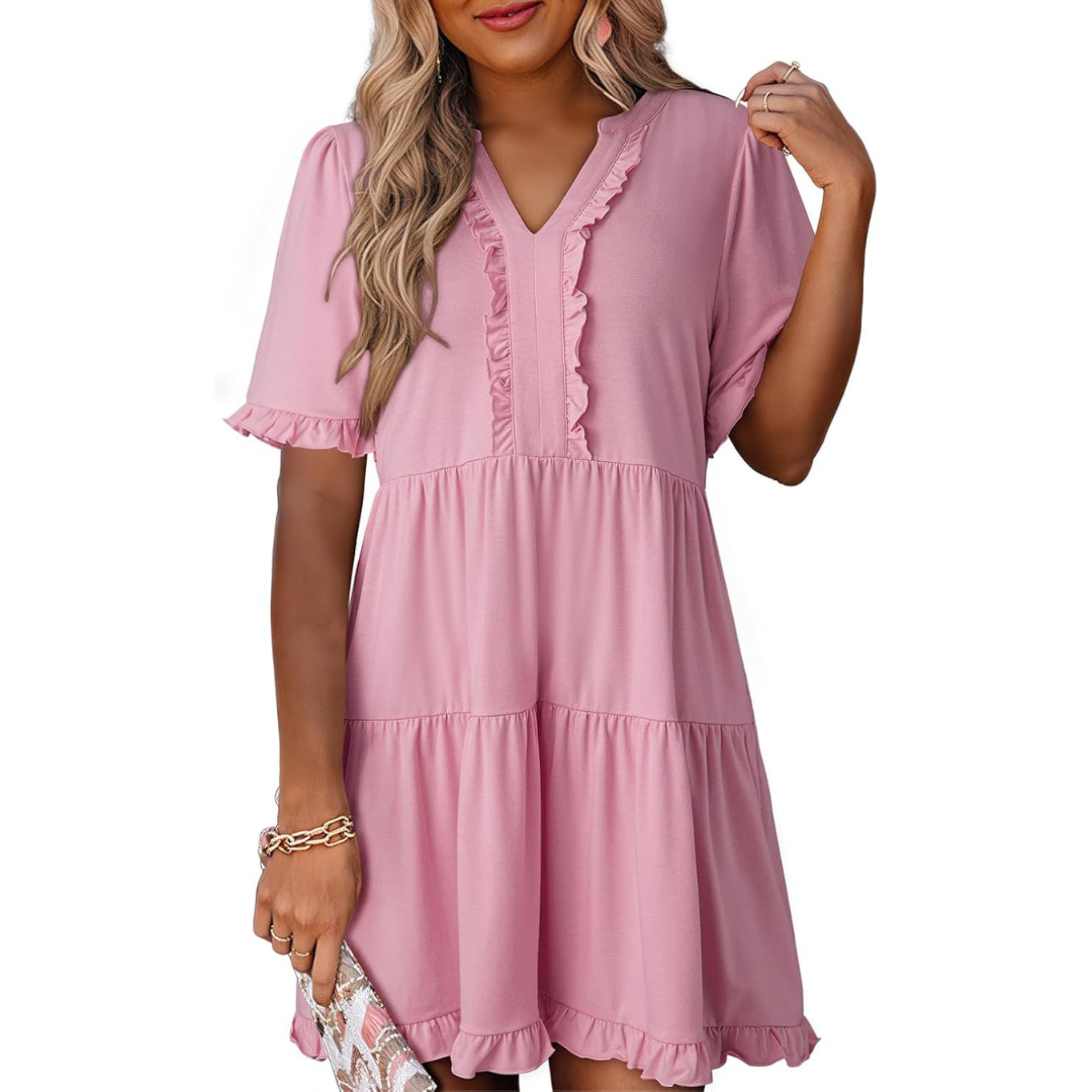 Amelia ™ - Casual V-Neck Mini Dress