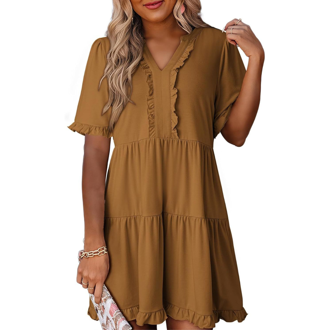Amelia ™ - Casual V-Neck Mini Dress