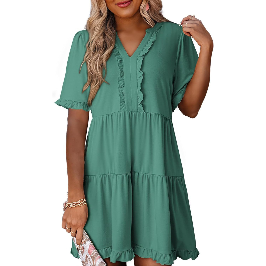 Amelia ™ - Casual V-Neck Mini Dress