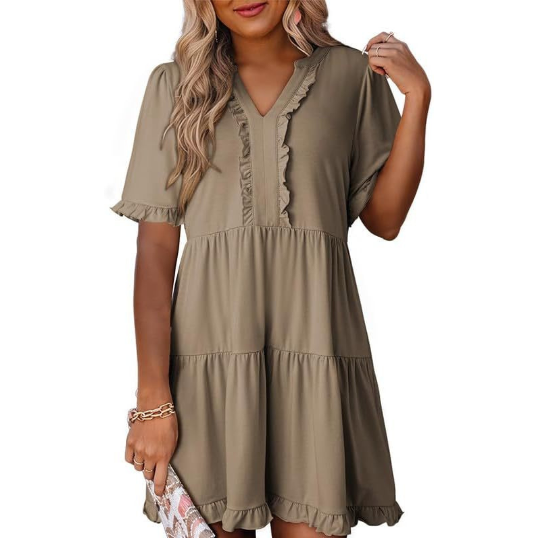 Amelia ™ - Casual V-Neck Mini Dress