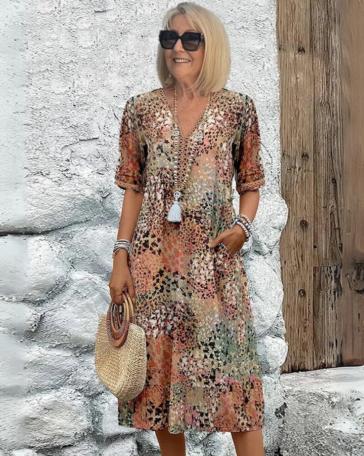 Isabeau | Printed Midi Dress