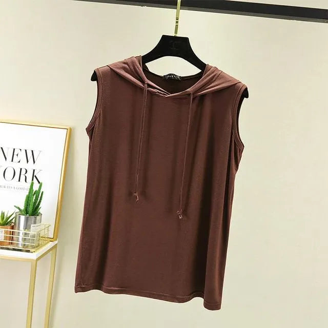 Lina™ | Sporty Crop Tank Top With Hood