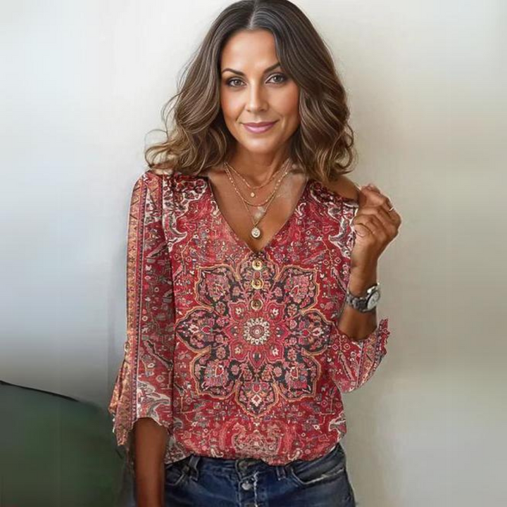 Olivia™ - Boho Ruffle Vintage Blouse