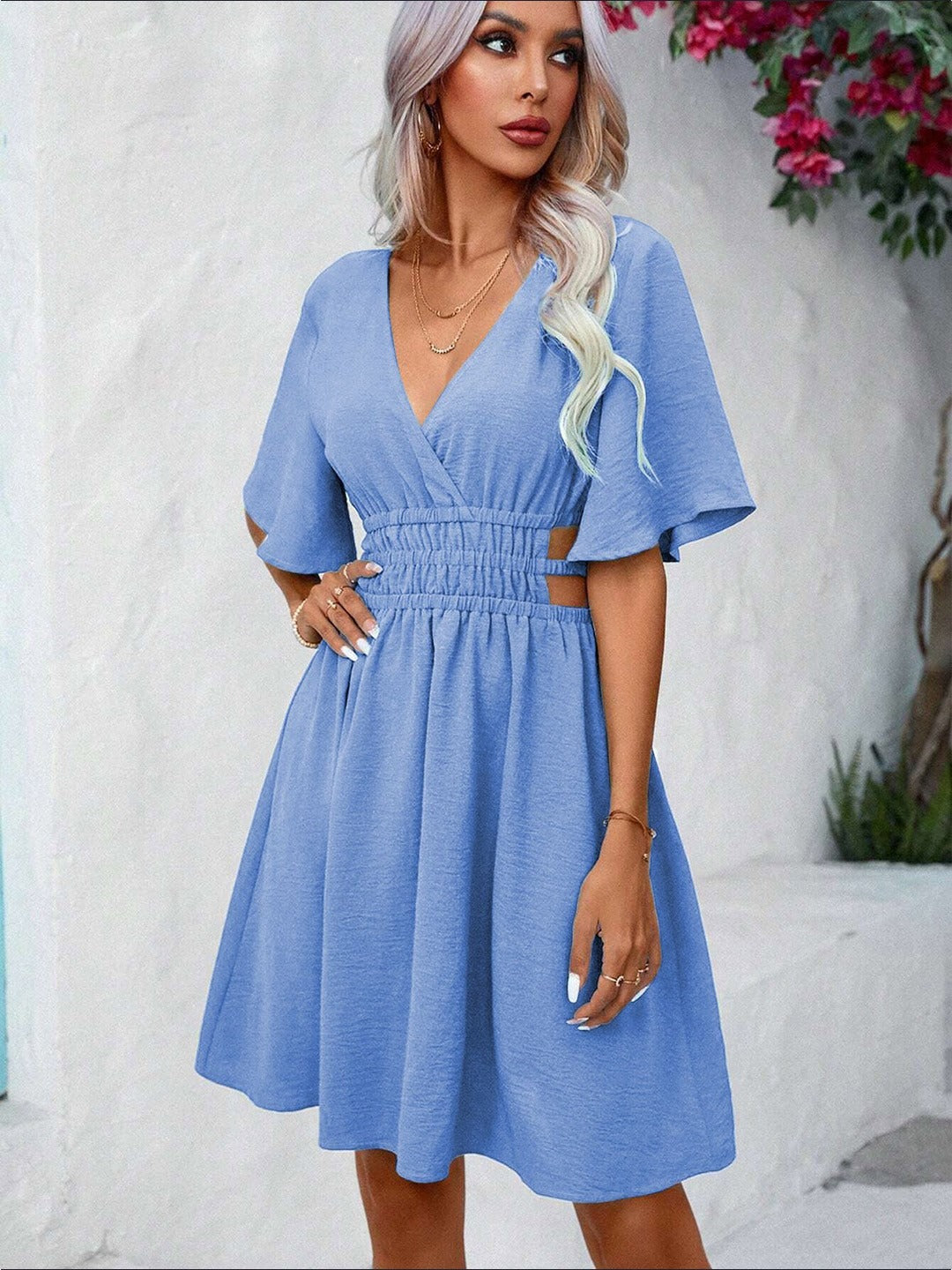 Layla™ - Chic V-Neck Dress