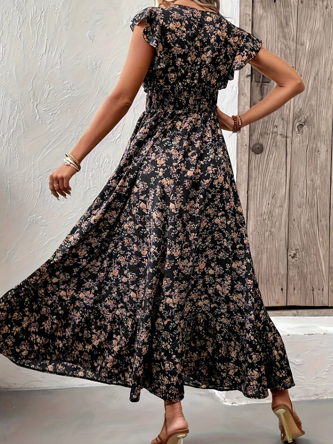 Jessa - Floral Print Waist Dress