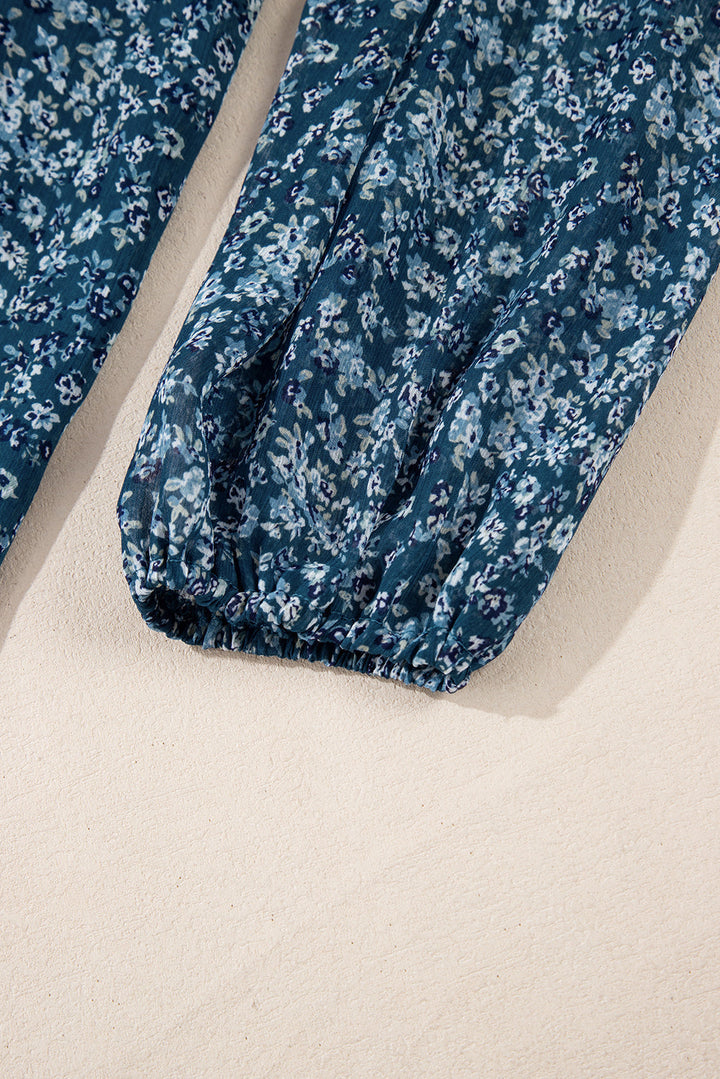 Floral Print Sweetheart Neck Mini Dress