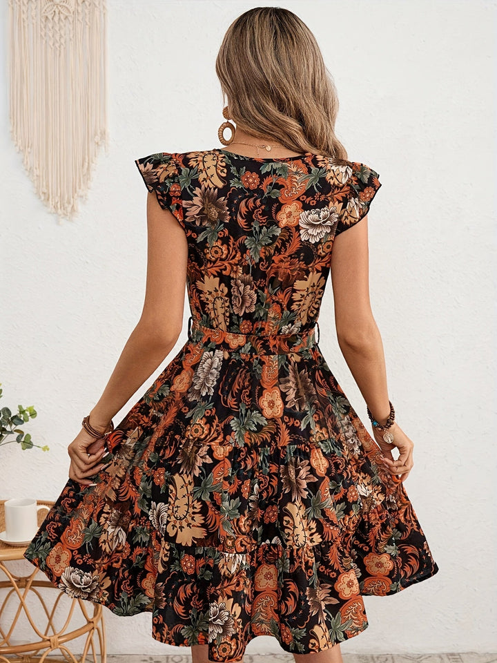 Ella™ - Elegant Floral Midi Dress