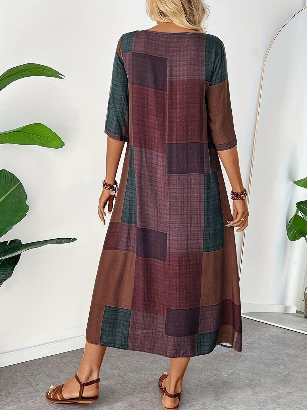 Lys | Retro Plaid Maxi Dress