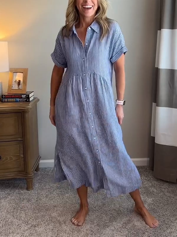 Corinne™ | Striped Button-Up Shirt