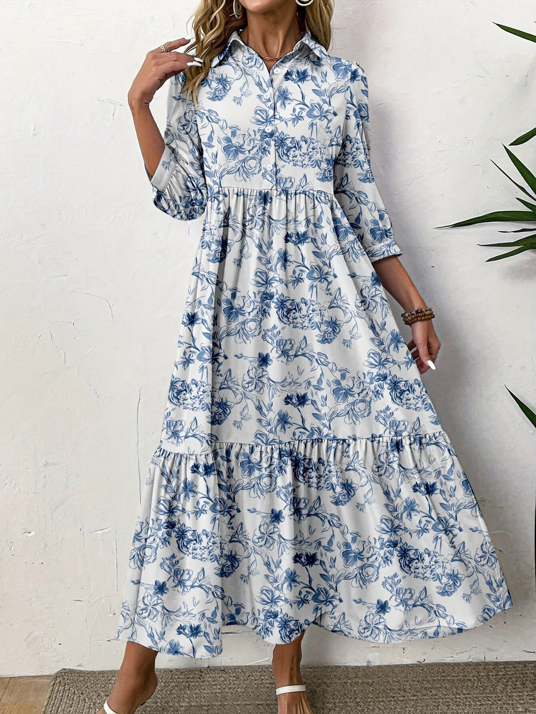 Valeska | Boho Floral Midi Dress