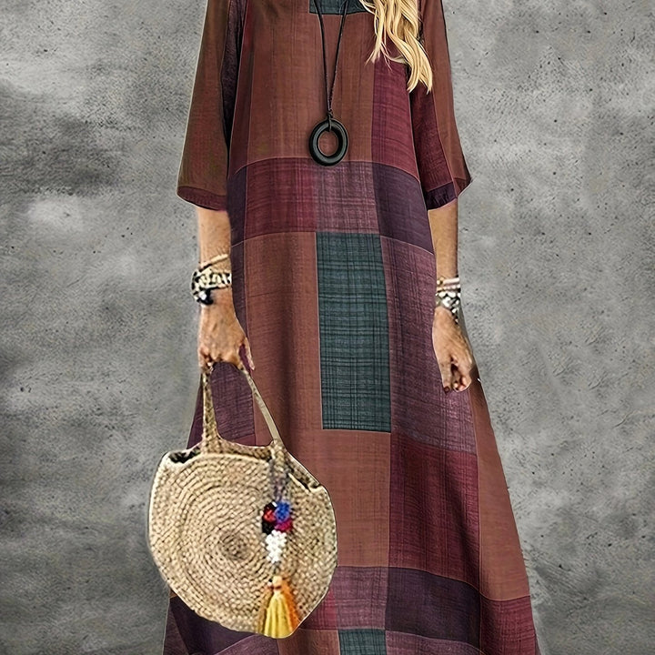 Lys | Retro Plaid Maxi Dress