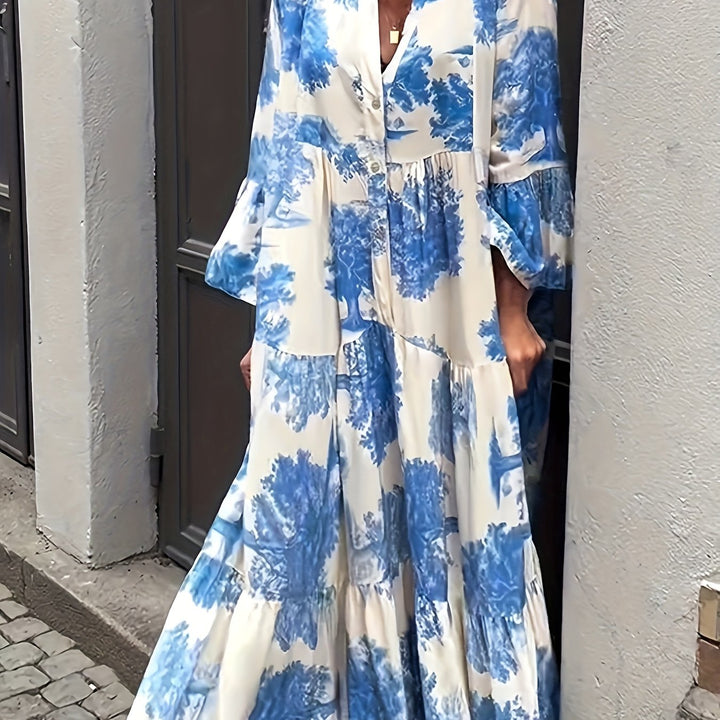 Hannah™ - Stylish Floral Print Casual Dress