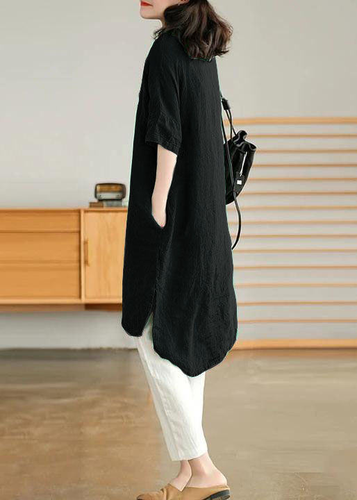 Linen Women Casual Linen Shirt Dress
