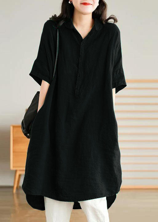 Linen Women Casual Linen Shirt Dress