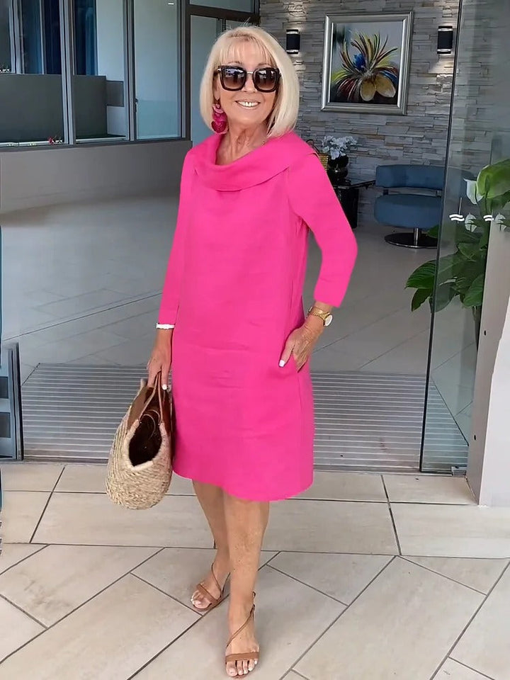 Zerena - Casual Cotton Pile Collar Dress