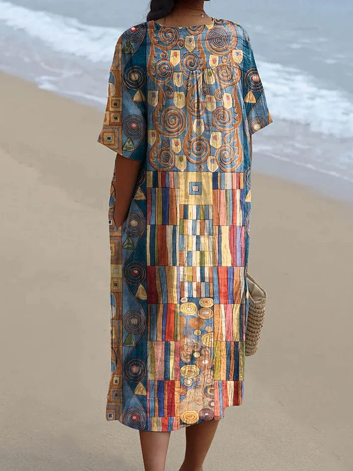 Freya - Abstract Geometric Pattern Art Print Dress, Tops and Jumpsuit