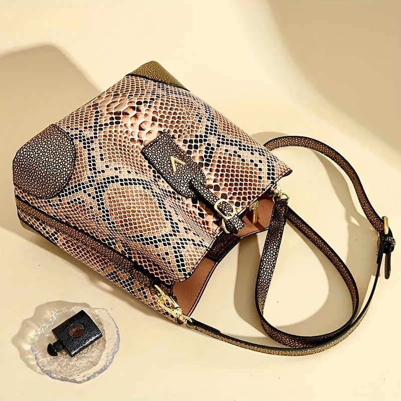 Addison™ - Elegant Snake Print Bag