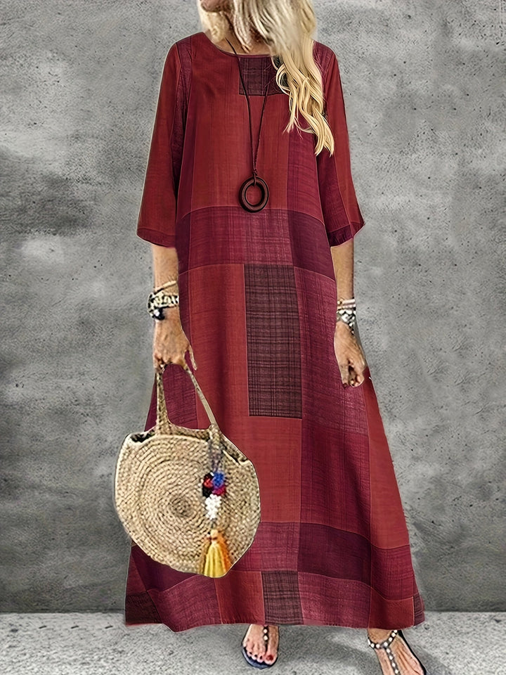 Xylia | Retro Plaid Maxi Dress