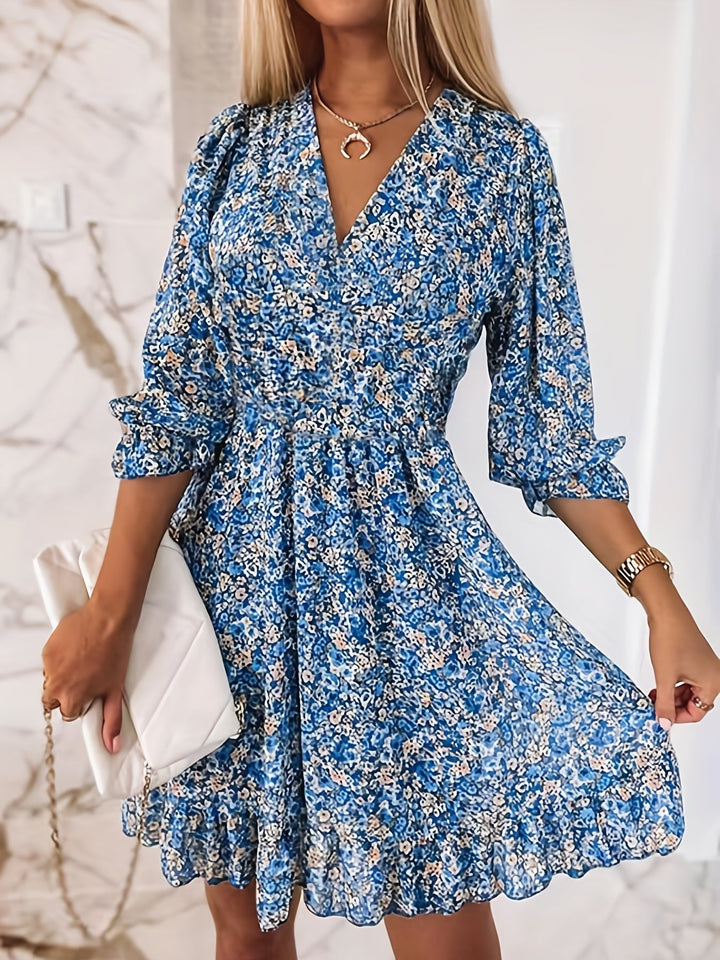 Aniana Floral Shirred Waist Dress
