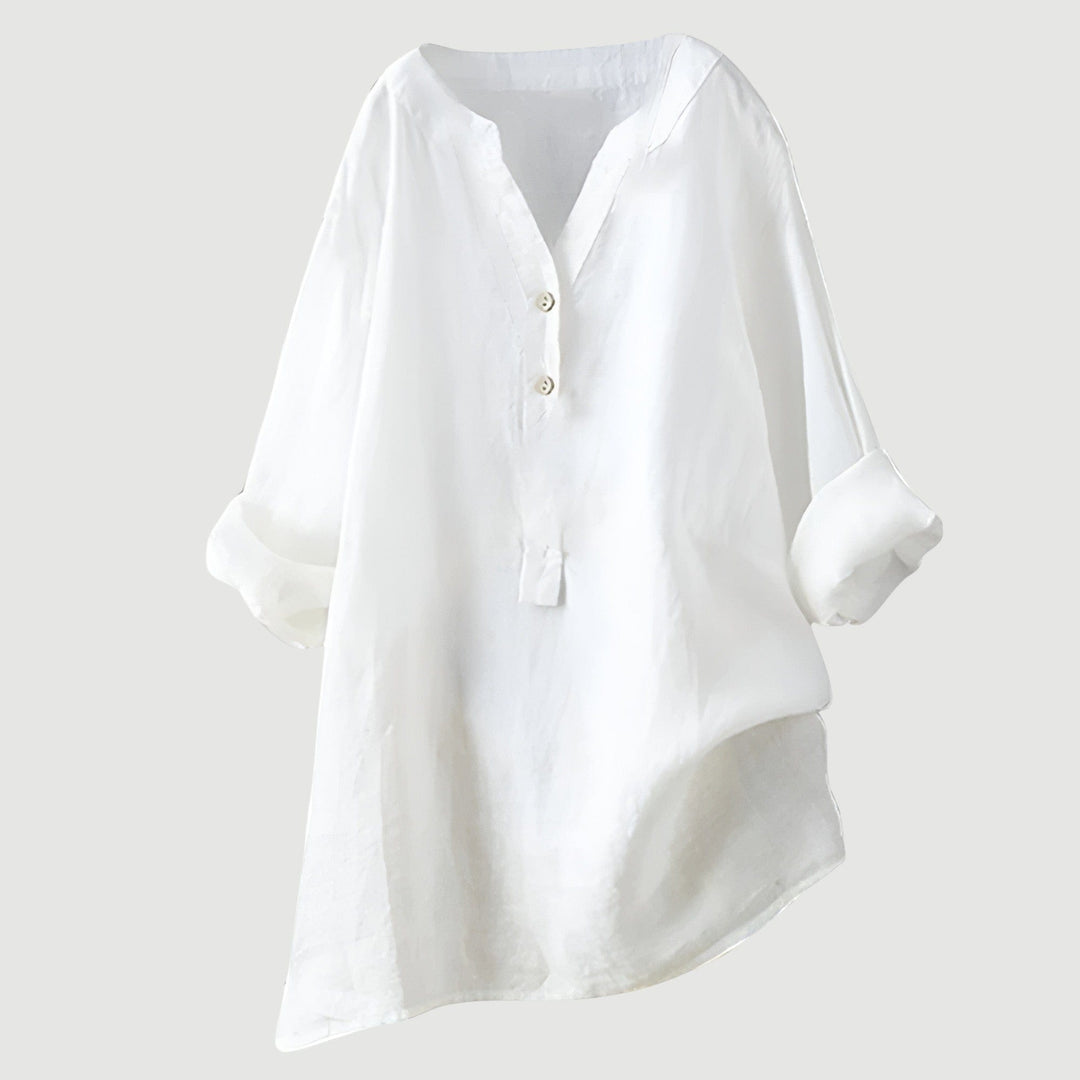 Solara - Button-Front Linen Shirt