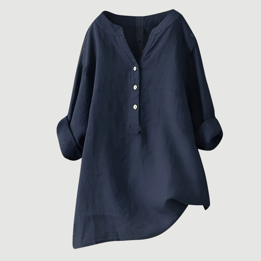 Solara - Button-Front Linen Shirt