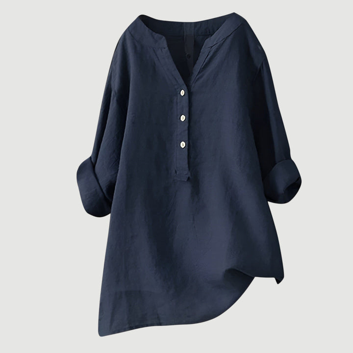 Solara - Button-Front Linen Shirt