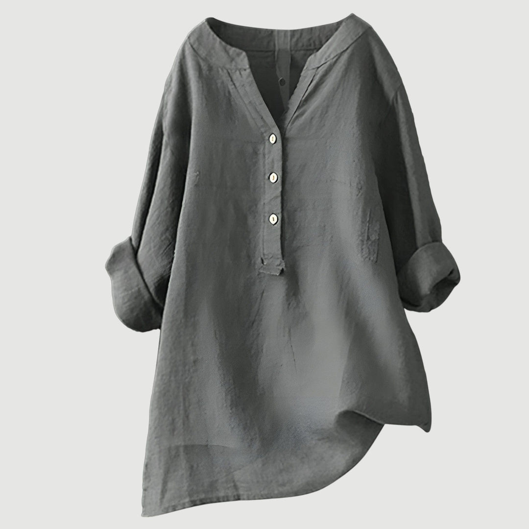Solara - Button-Front Linen Shirt