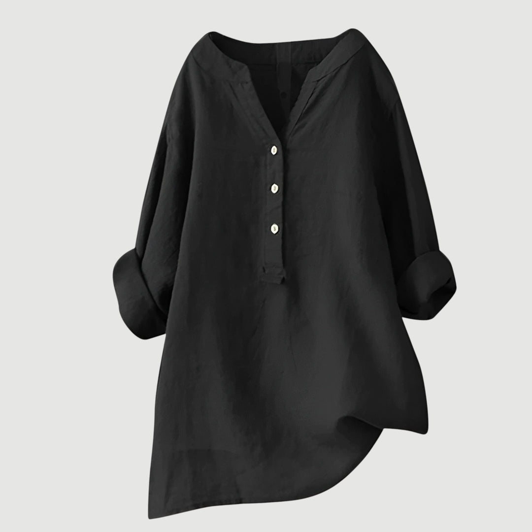 Solara - Button-Front Linen Shirt