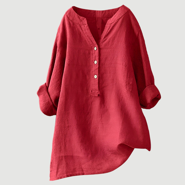 Solara - Button-Front Linen Shirt