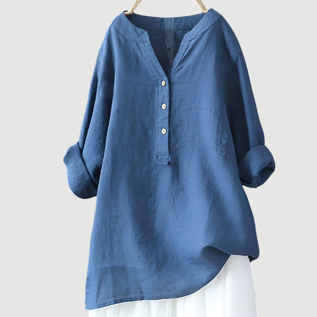 Solara - Button-Front Linen Shirt