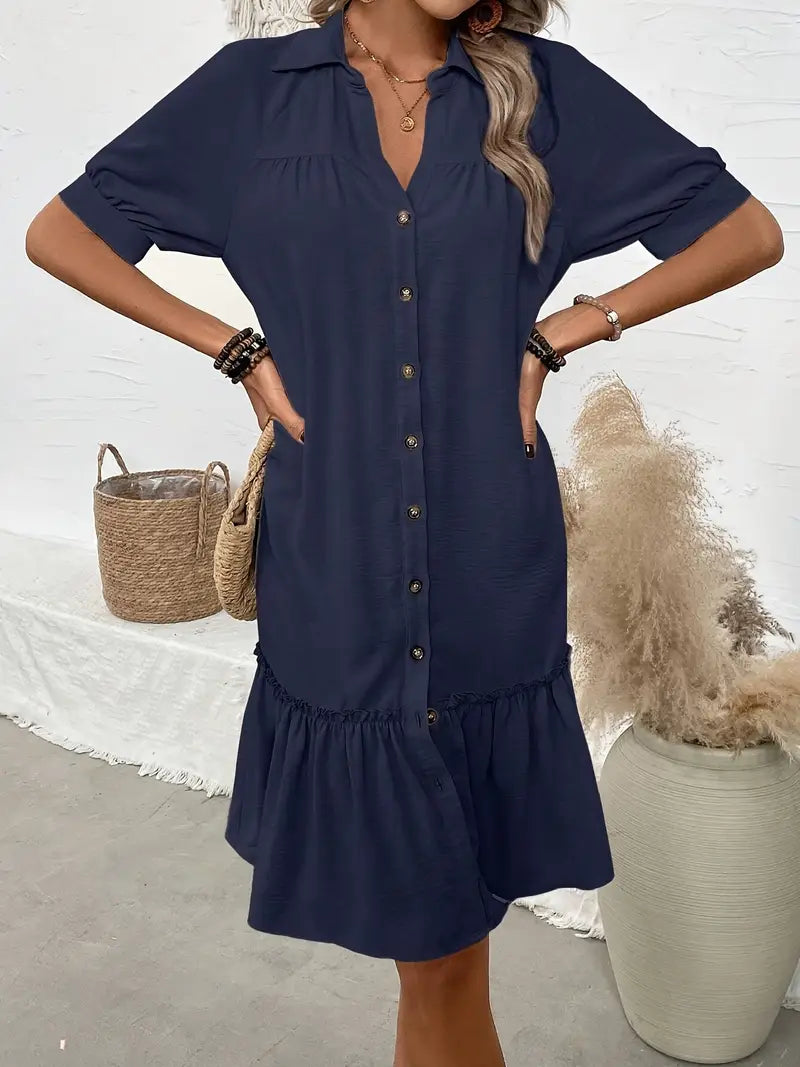 Victoria™ - Elegant Shirt Dress