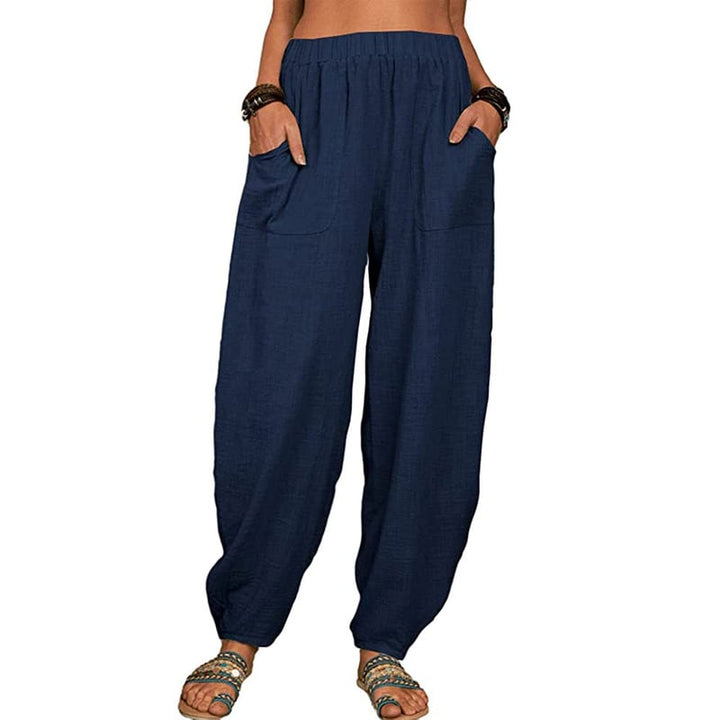 Zinzi - Casual harem pants made of cotton and linen