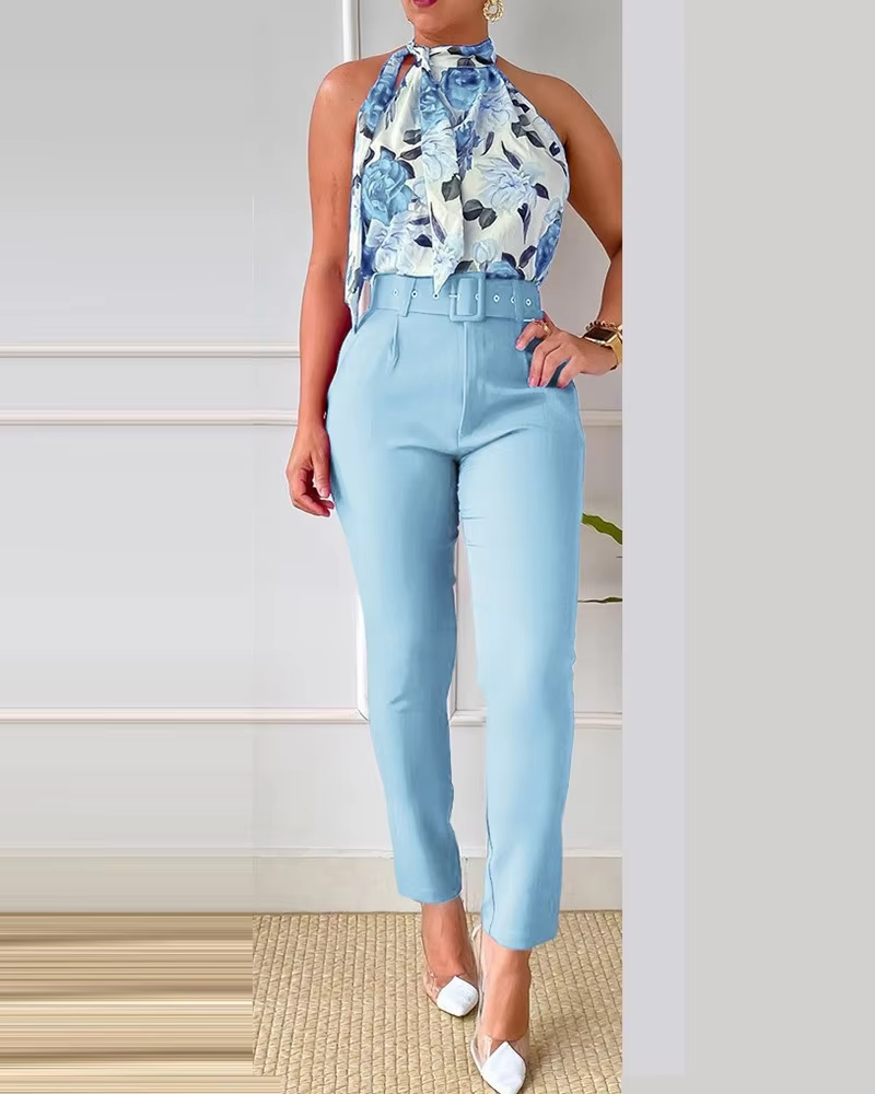 Scarlett™ - Chic Floral Tank Top & Pants Set