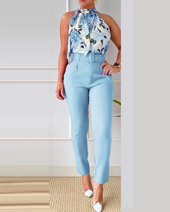 Scarlett™ - Chic Floral Tank Top & Pants Set