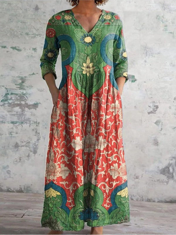 Aroa - Vintage floral maxi dress
