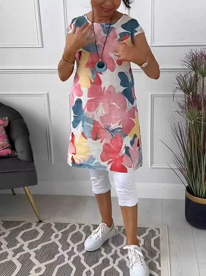 Kalissa™ - cotton dress with floral pattern