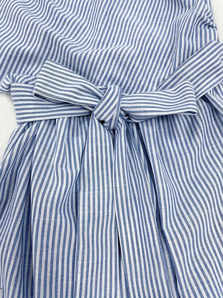 Avery™ - Premium Linen Striped Maxi Dress