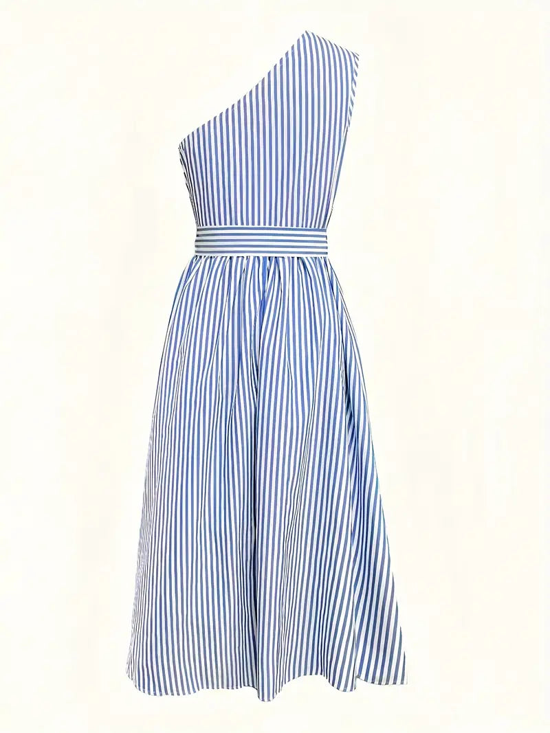 Avery™ - Premium Linen Striped Maxi Dress
