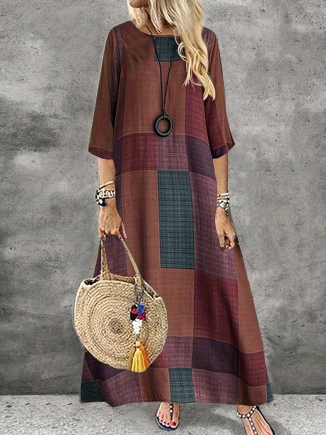 Lys | Retro Plaid Maxi Dress