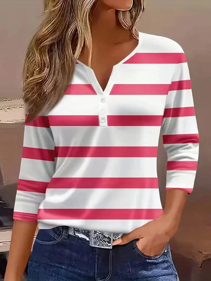 Dakota - Striped V-Neck Top