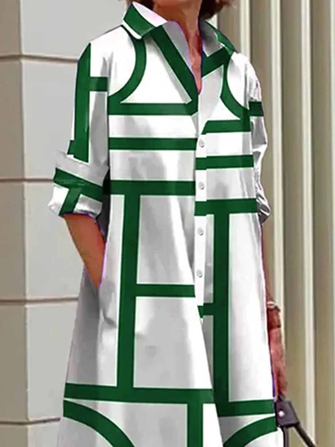 Jade | Abstract Polka Shirt Dress