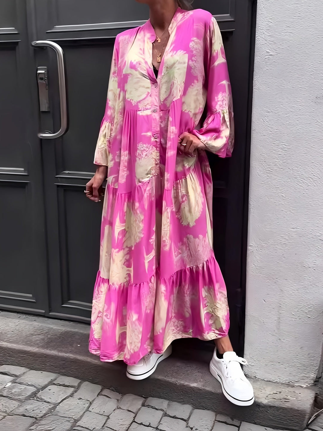 Hannah™ - Stylish Floral Print Casual Dress