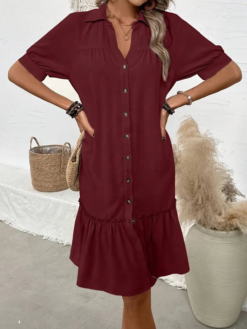 Victoria™ - Elegant Shirt Dress