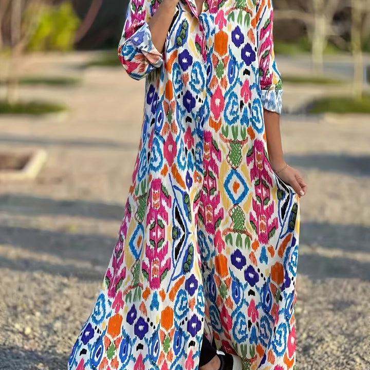 Shannen | Plus Size Geo Shirt Dress